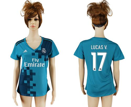 Women's Real Madrid #17 Lucas V. Sec Away Soccer Club Jersey